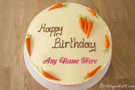 Lovely Carrot Wishes Cake With Name Edit