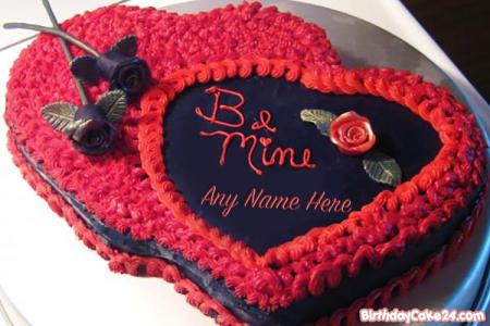 Romantic Rose Cakes For Lover With Name Edit