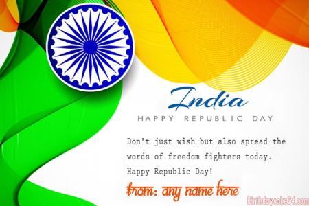 Free Personalized Republic Day Cards with Name Edit