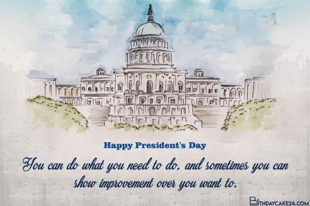 Watercolor Presidents' Day Wishes Card Online Free
