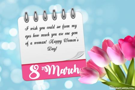 International Happy Women's Day 8 March Floral Greeting Card