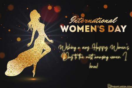 Glittering Women's Day Wishes Cards