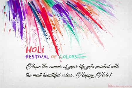 Write Your Wishes On Holi Greeting Card Making Online