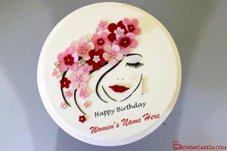 Happy Birthday Cake for Women With Name Edit
