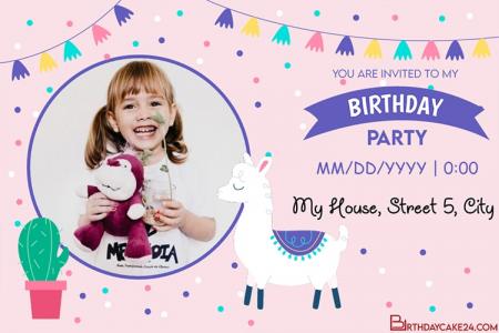 Personalized Birthday Invitation Card With Photo Free
