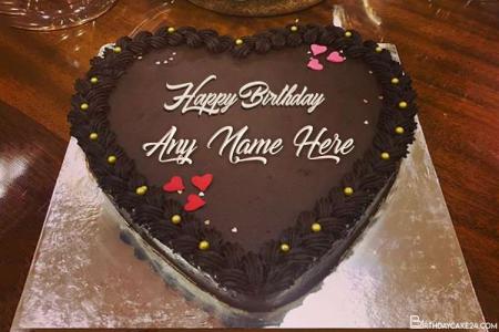 Best Chocolate Heart Birthday Cake With Name