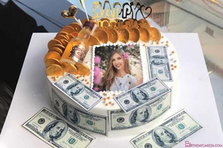 Money Birthday Cake With Photo and Name Online