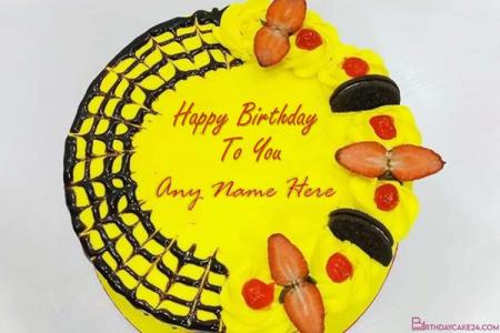 Happy Fruit Birthday Cake By Name Editing