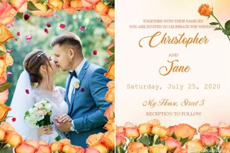 Beautiful Spring Flower Frame Invitation Wedding Card