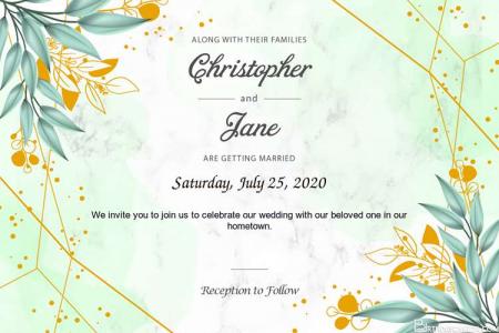Elegant Wedding Invitation Card With Flowers