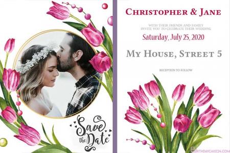 Design a Beautiful Wedding Invitation Card With Flowers