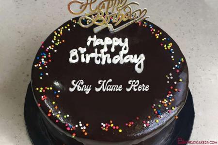 Chocolate Yummy Happy Birthday Cake With My Name
