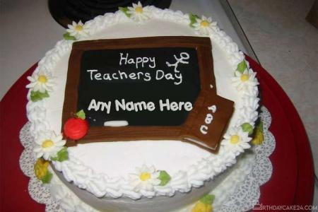 Happy Teacher's Day Cake With Name Generator