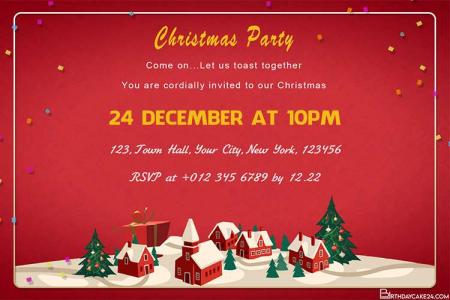 Free Online Christmas Party Invitations Card
