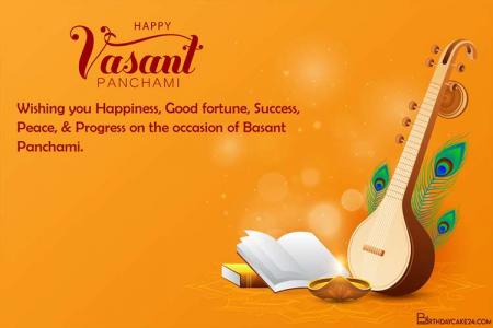 Make Vasant Panchami Greeting Card 2022 Free Download
