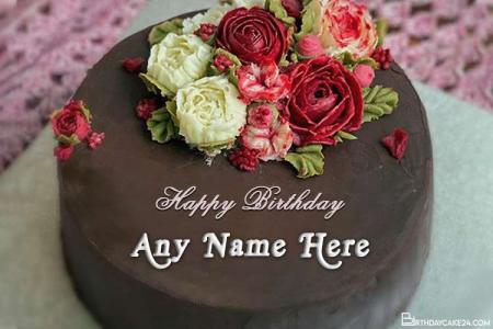 Sweet Chocolate Happy Birthday Wishes Cake With Name Edit