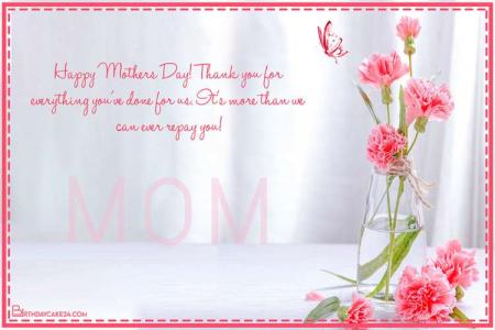 Stunning Flower Happy Mother's Day Card With Name Wishes