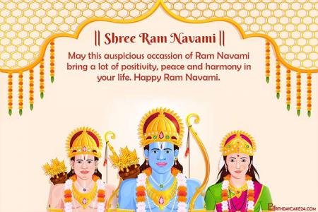 Lord Rama, Sita, Laxmana In Ram Navami Cards