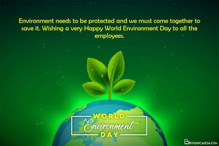 Realistic World Environment Day Cards With Plant Earth