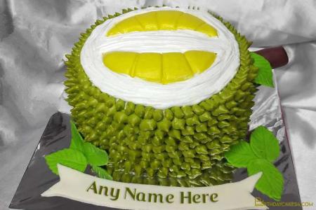 Durian Birthday Wishes Cake With Name Edit