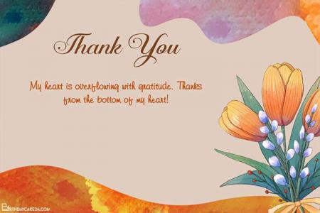 Happy Flowers Thank You Cards Templates