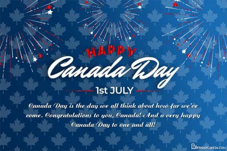 Free Download Canada Independence Day Card With Fireworks