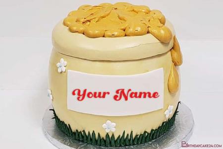 Pooh Hunny Pot Cake With Name Editing