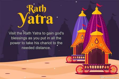 Latest Happy Rath Yatra Card Template 2023