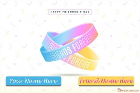 Friendship Day Card With Your Name And Friend Name