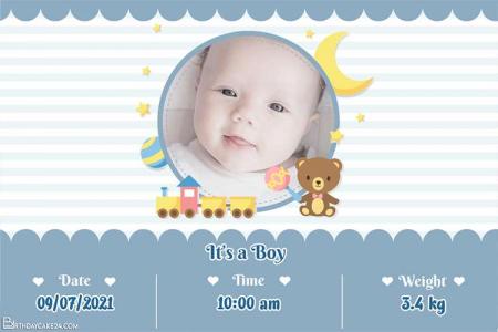 Baby Boy Birth Information Photo Editor