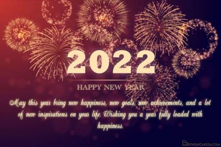 Happy New Year 2022 Greetings Card With Name Wishes