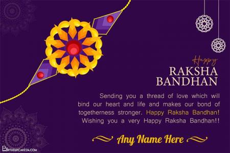 Customize Raksha Bandhan (Rakhi) Wishes Card With Name Edit