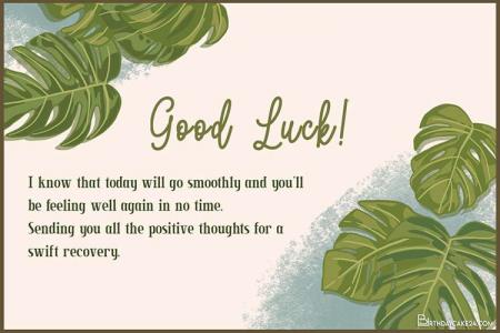 Good Luck Greeting Card Design With Green Background