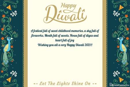 Happy Diwali Festival Greeting Card With Name Wishes