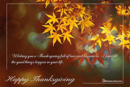 Thanksgiving Wishes Card Images With Autumn Leaves