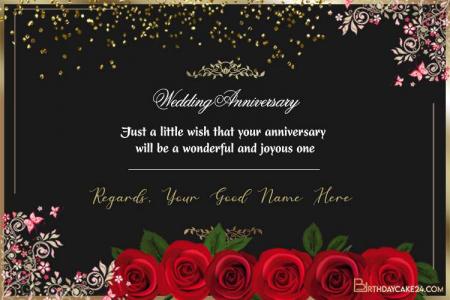 Romantic Rose Wedding Anniversary Wishes With Name