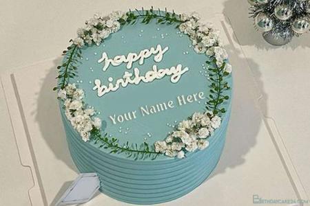 Green Christmas Cake Decorations Special Day Wishes With Name