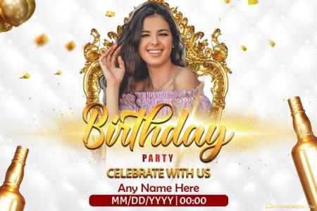 Make a Gilded Birthday Invitation Card With Remove Photo Background