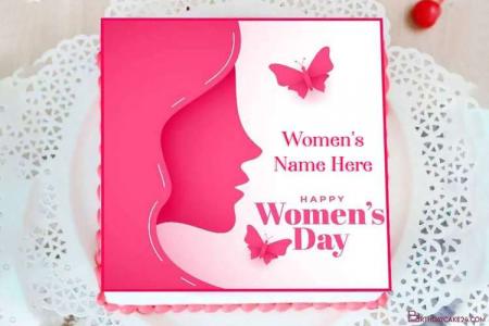 Write Your Name On International Women's Day Cake
