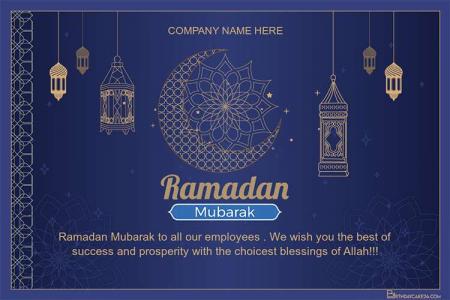 Happy Ramadan Mubarak Greetings Card For Company