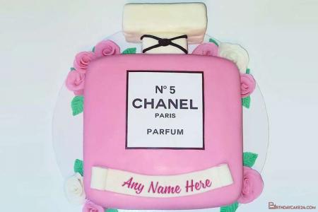Perfume Shaped Birthday Cake With Name Edit
