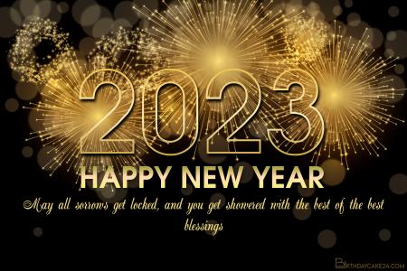 New Year 2023 Fireworks Wishes Cards Online Free