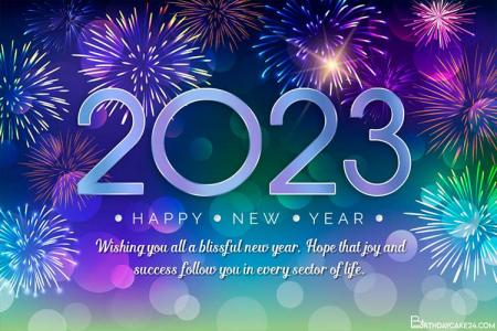 New Year Colorful Fireworks Card for 2023