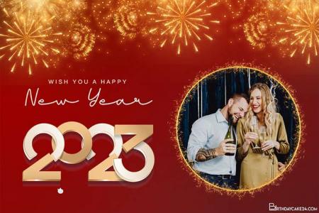 Sparkling Happy New Year 2023 Wishes Cards With Photo Frames