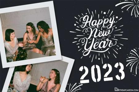 New Year 2023 Greetings With Double Photo Frames