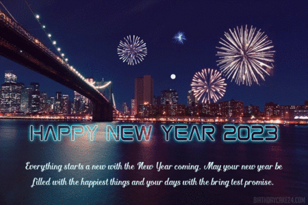 Happy New Year 2023 Fireworks Animated Wishes Card GIFs