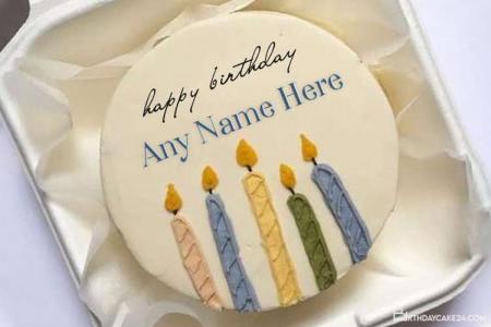 Happy Birthday Candle Cake With Name 2023
