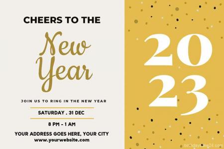 Cheer To The New Year 2023 Invitation Cards