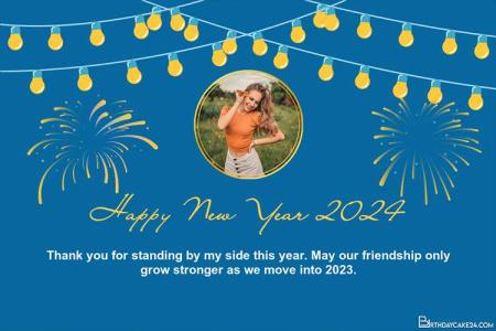Decorate Glittering New Year 2024 Cards With Photos And Wishes