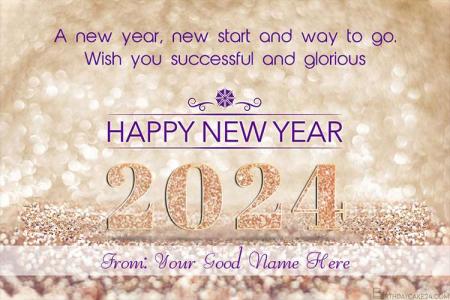 Happy New Year 2024 Cards With Name Edit